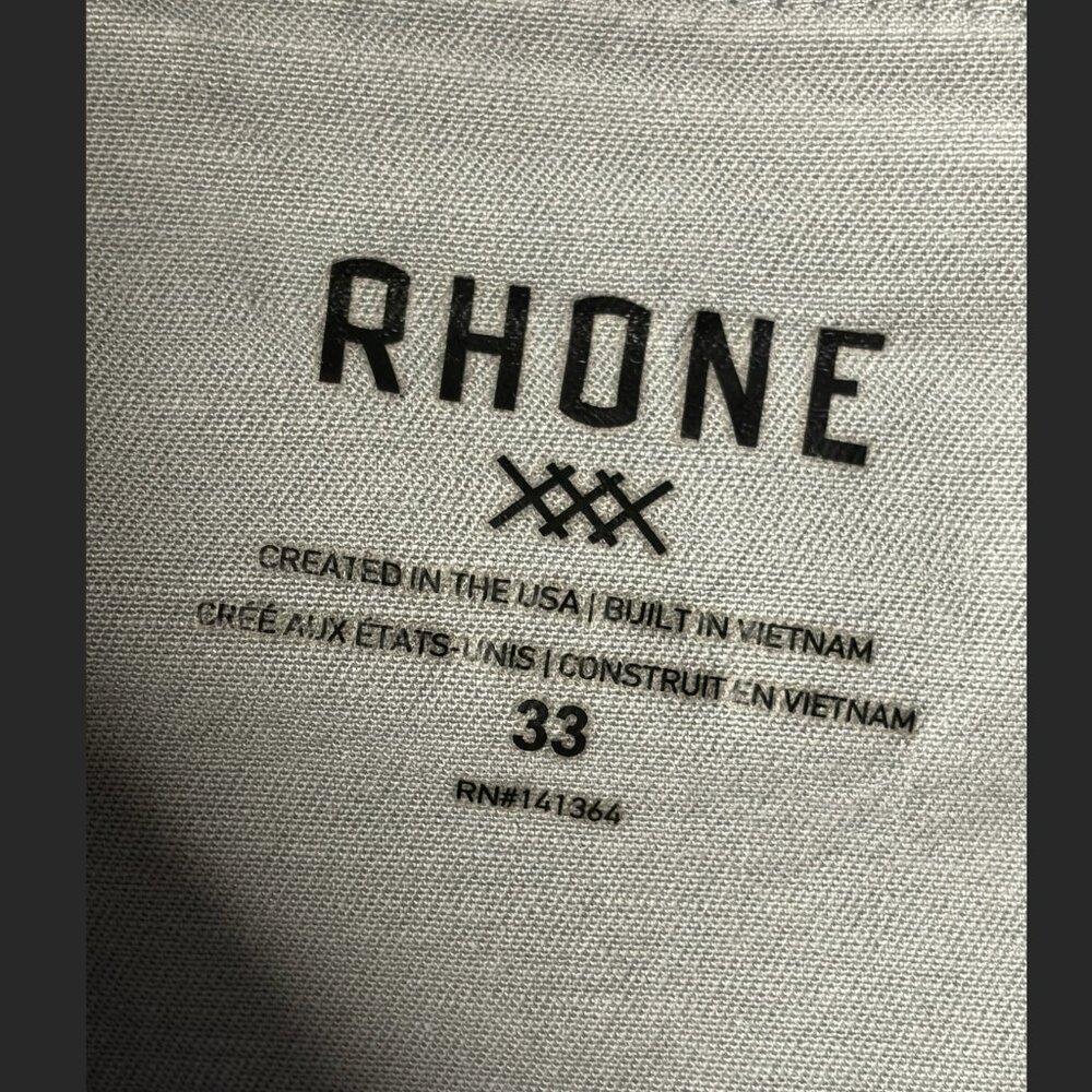 Rhone Pants Mens 33 Gray Everyday Twill 5 Pocket Chino 141364